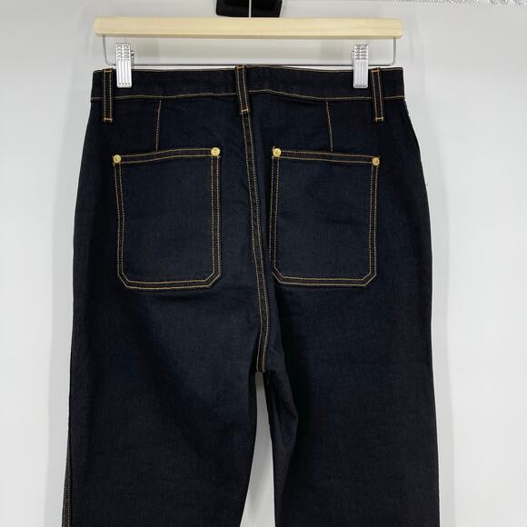 KHAITE | Fiona Cropped Flare Dark Indigo Denim Jeans 29 - Picture 9 of 12